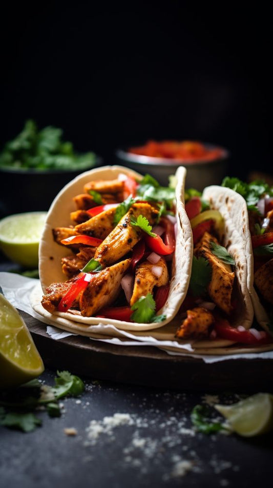 Chicken Fajita Tacos with Sour Cream