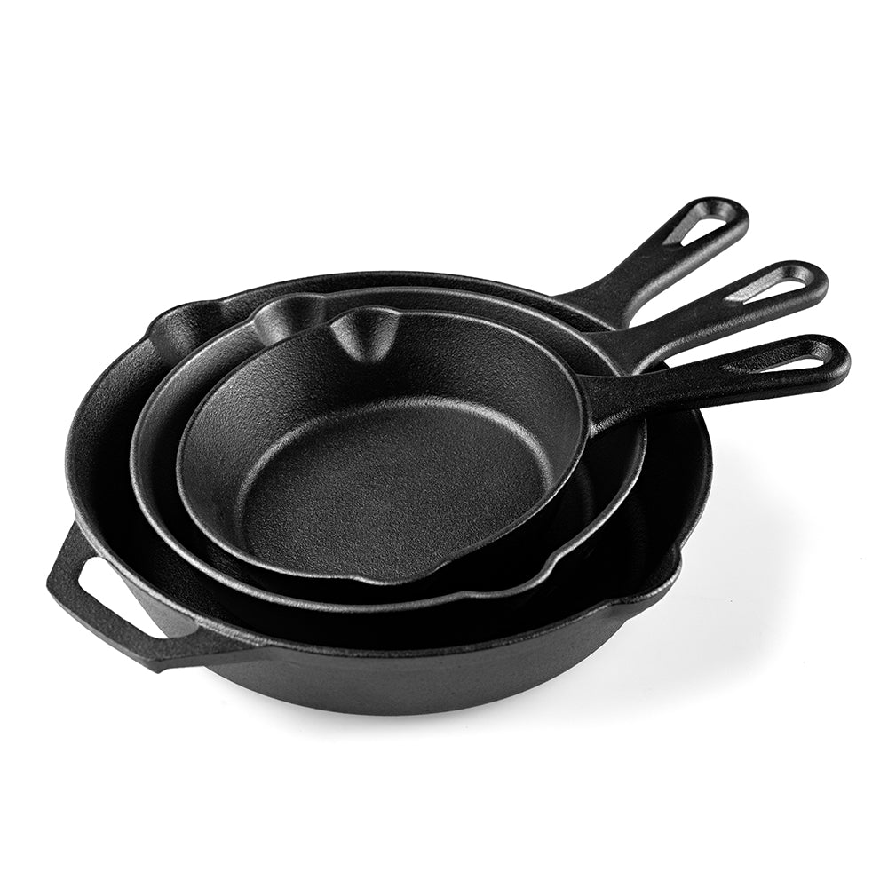 Essentials 3 Pcs Set – Heavy Duty Cast Iron Cookware