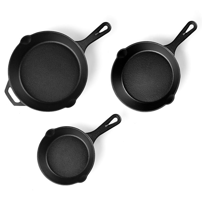 Essentials 3 Pcs Set – Heavy Duty Cast Iron Cookware