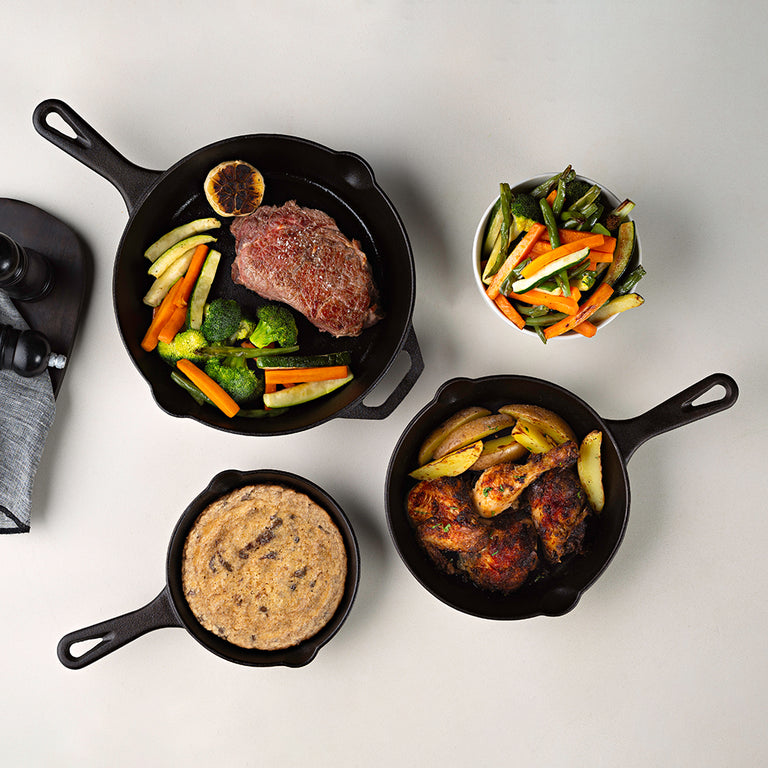 Essentials 3 Pcs Set – Heavy Duty Cast Iron Cookware