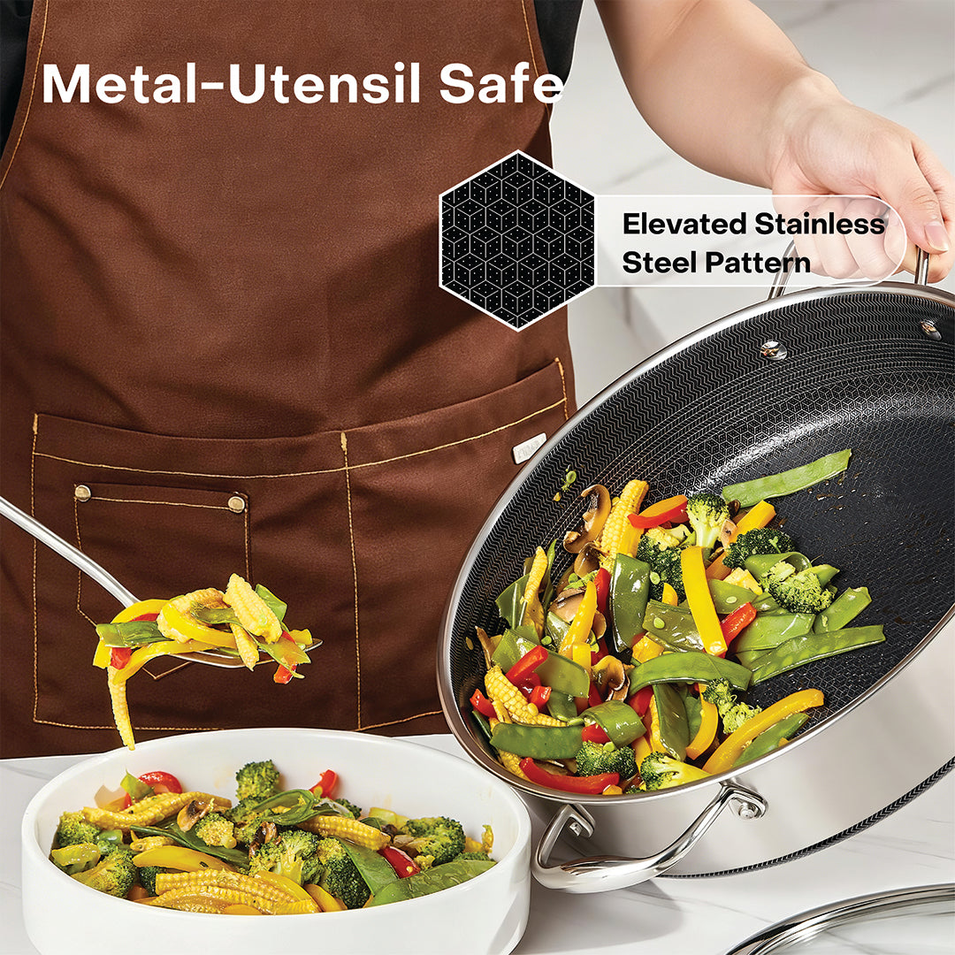 Eterna Tri-Ply 30cm Low Pot with Lid (Kadai)