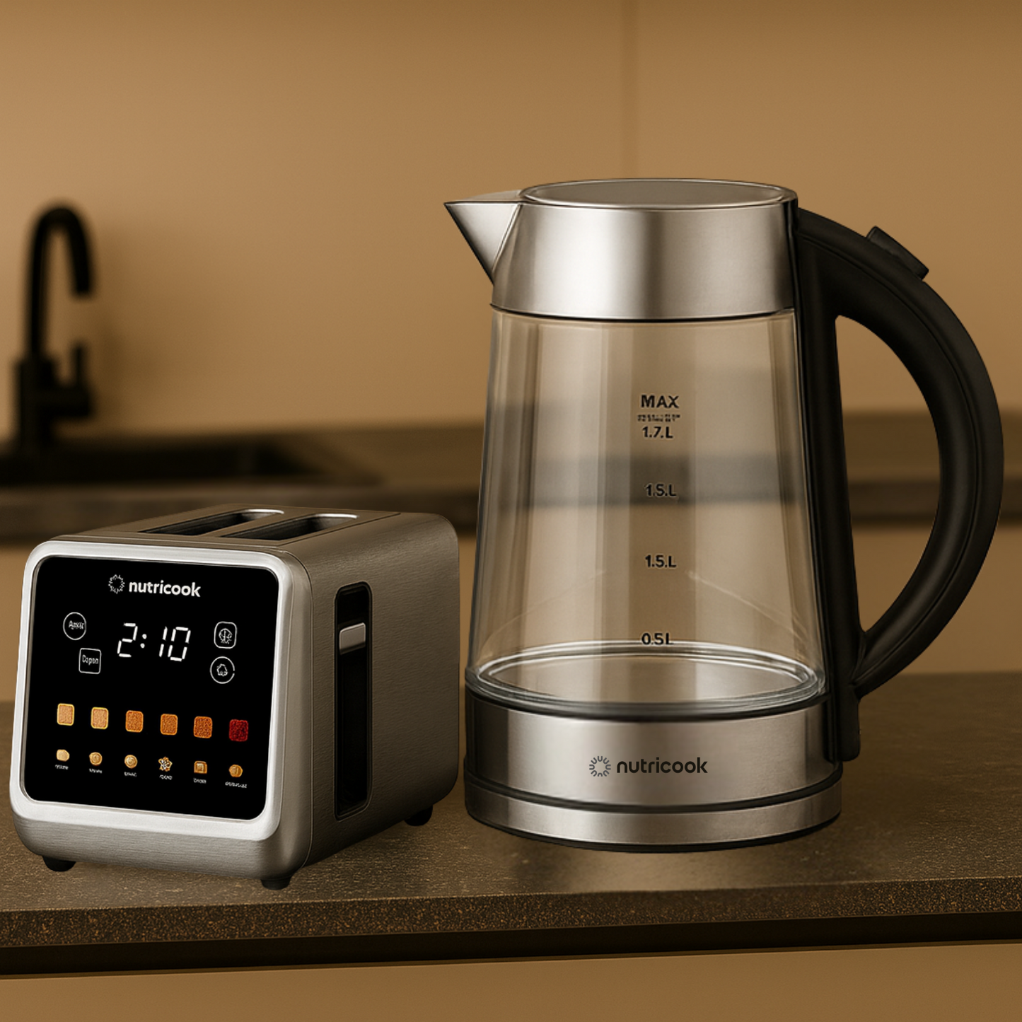 Toaster + Glass Kettle