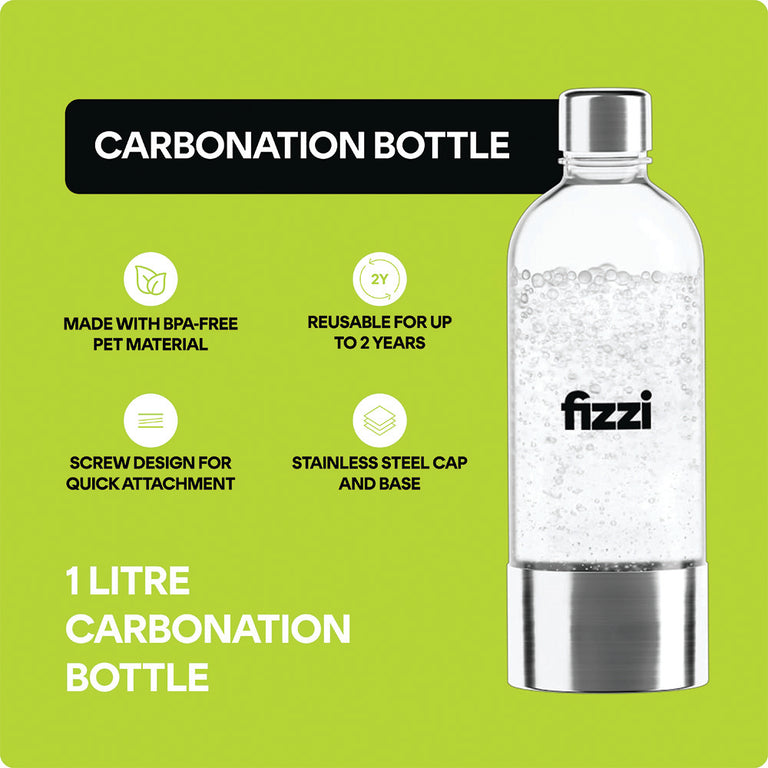 FIZZI - Sparkling Water Maker + Cylinder + Bottle