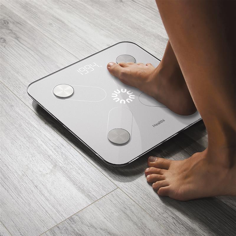 Nutricook Healthi Smart Body Scale – 20 Body Measurements | Fitdays App | 50g Accuracy | Breathing Light
