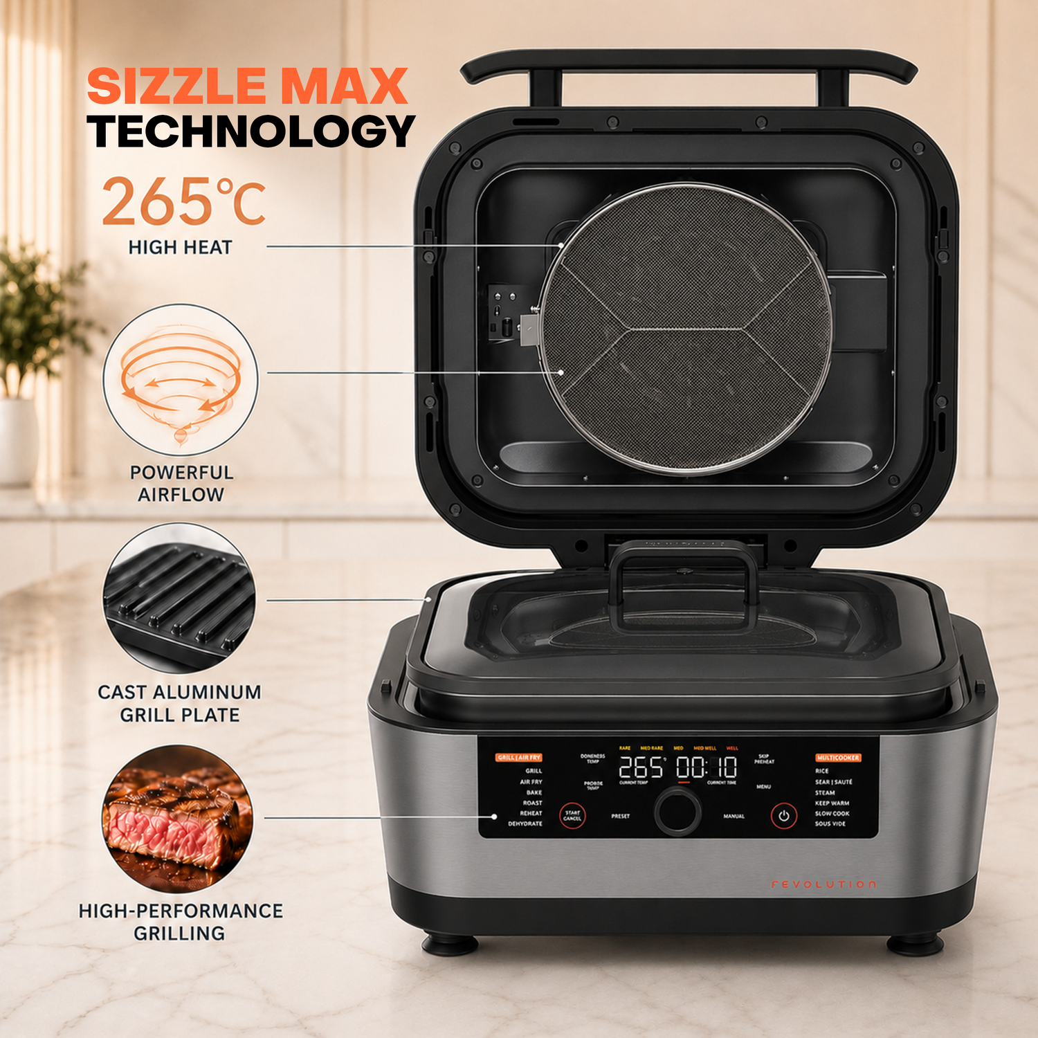 Revolution 12-in-1 Grill, Air Fryer & Multicooker