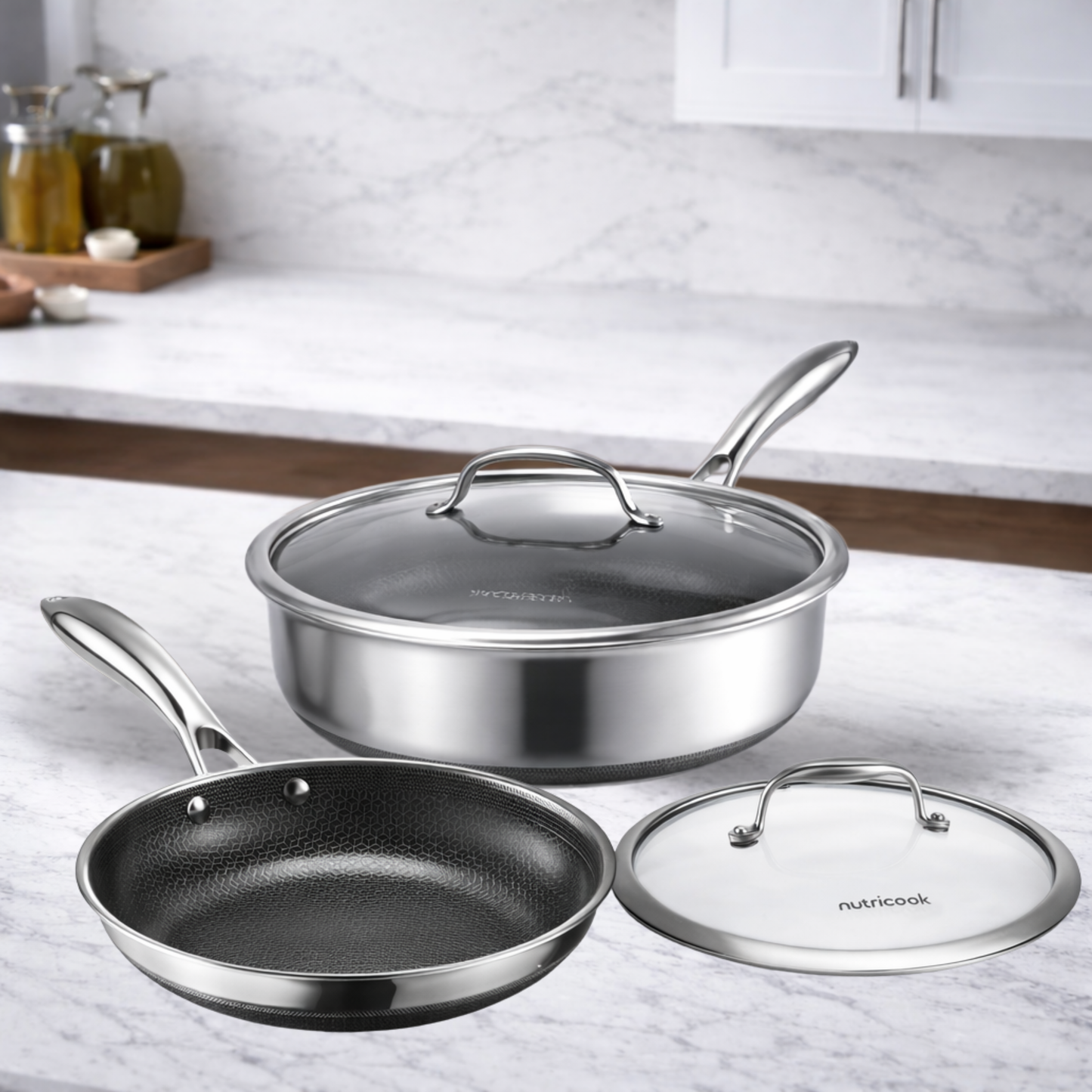 Eterna 4pc Pan Set – Fry Pan + Deep Pan with Lids