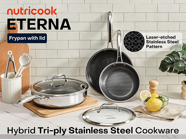 Eterna Tri-Ply 24cm Fry Pan with Lid