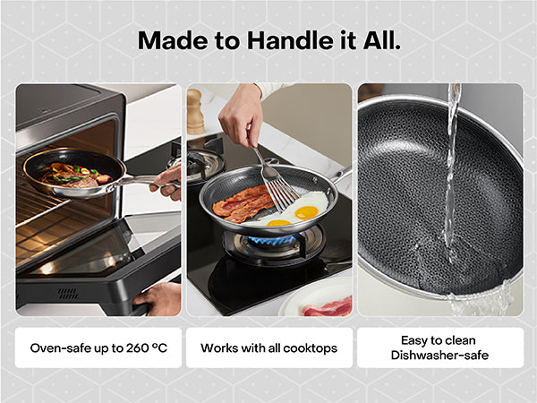 Eterna Tri-Ply 24cm Fry Pan with Lid